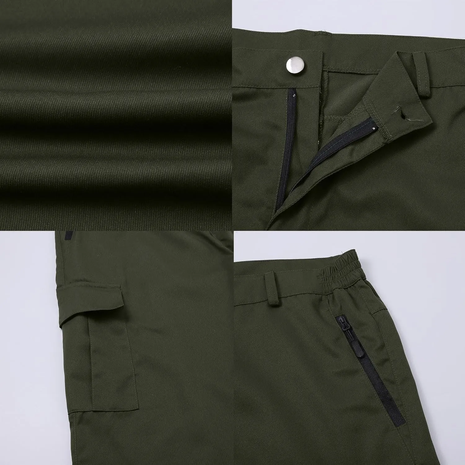 3/4 Cargo Shorts for Men Lightweight Outdoor Climbing Hiking Walking Capri Work Shorts with Multi Pockets Athletic Gym Shorts