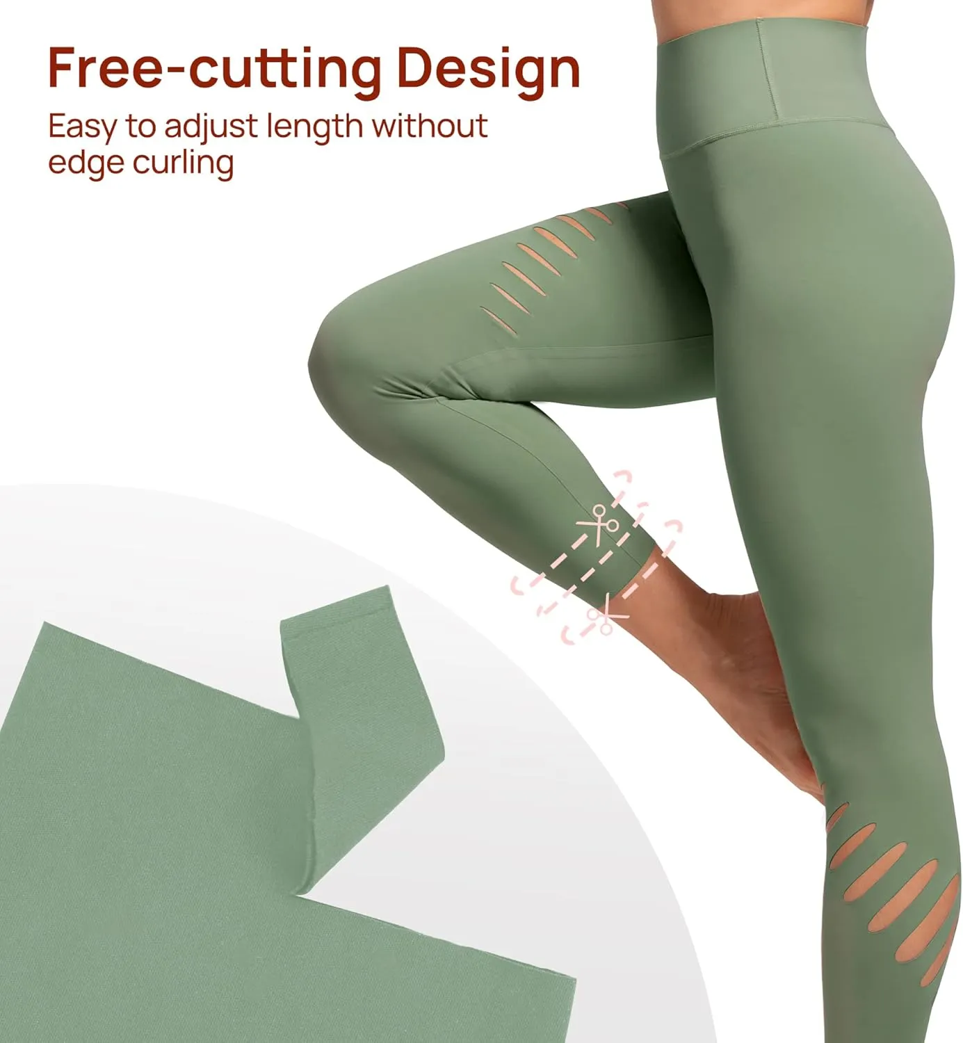 AKASO Womens High Waisted Yoga Pants, 7/8 Length Workout Leggings Naked Feeling Tummy Control Tights