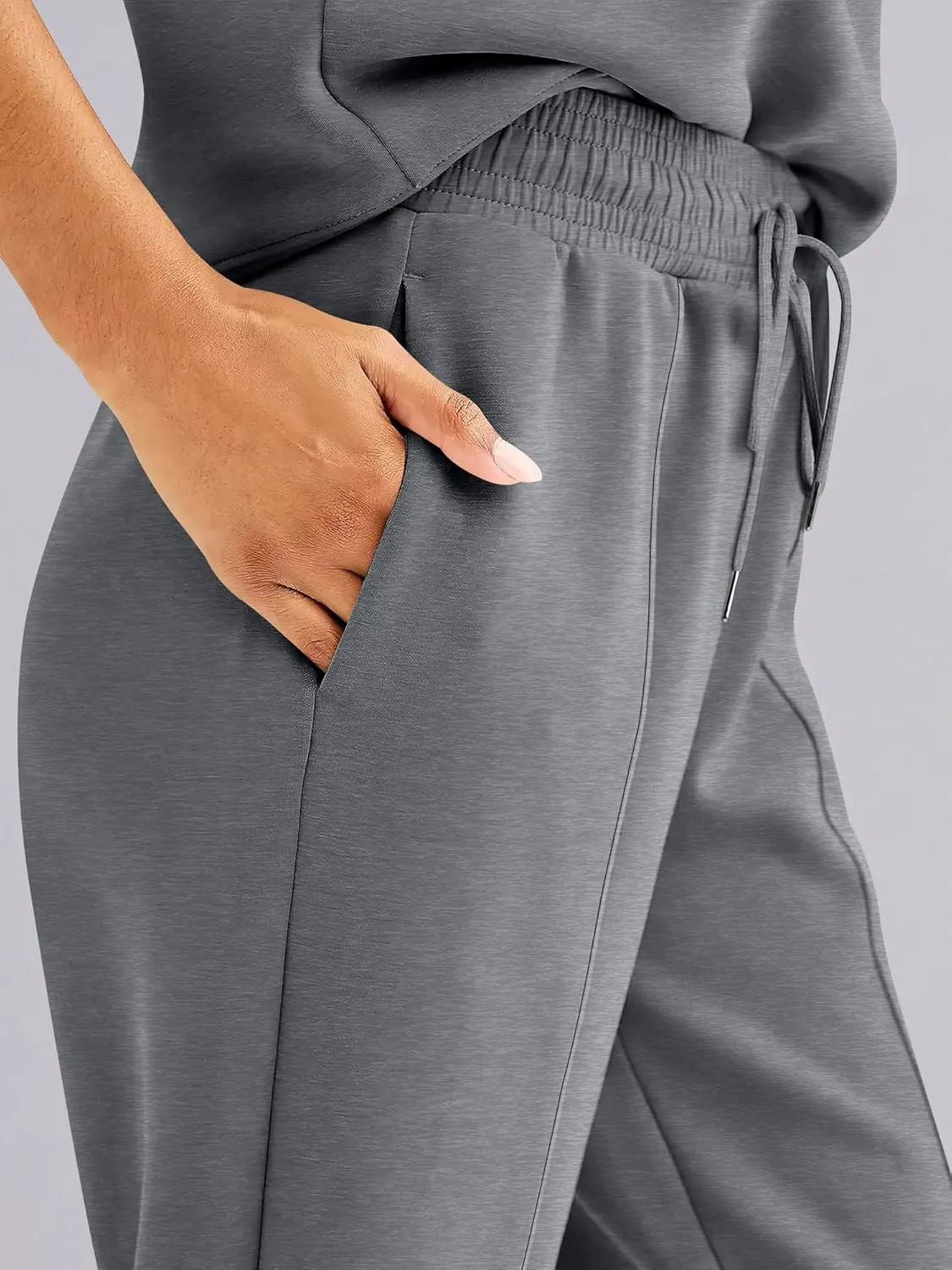 ANRABESS Women's Wide Leg Sweatpants High Waist Baggy Flared Pants Drawstring Athletic Joggers Sweat Pants