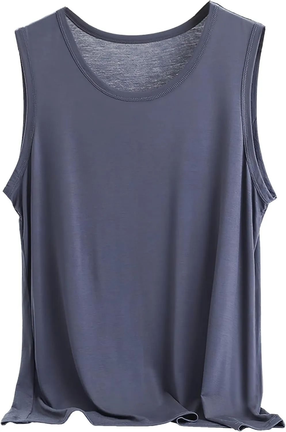 ANUFER Mens Plus Size 3 Pack Soft Stretchy Vests Tank Tops Plain Sleeveless Undershirts Gym Workout Tops