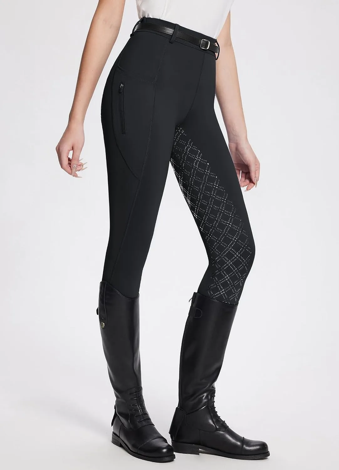 baleaf Womens Horse Riding Pants Equestrian Full Seat Breeches Horseback Tights Silicone Zipped Pocket