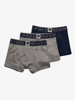 Boxershorts 3-pack - Tween - Grey Melange/Navy