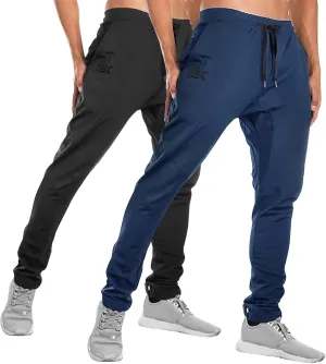 BROKIG Mens Jogger Sport Pants, Casual Zipper Gym Workout Sweatpants Pockets