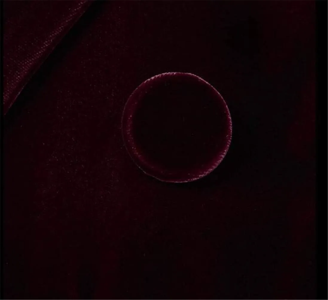 Burgundy Velvet Pantsuits for Women Formal Party Blazer Ladies Business Office Tuxedos Work Wear Suits