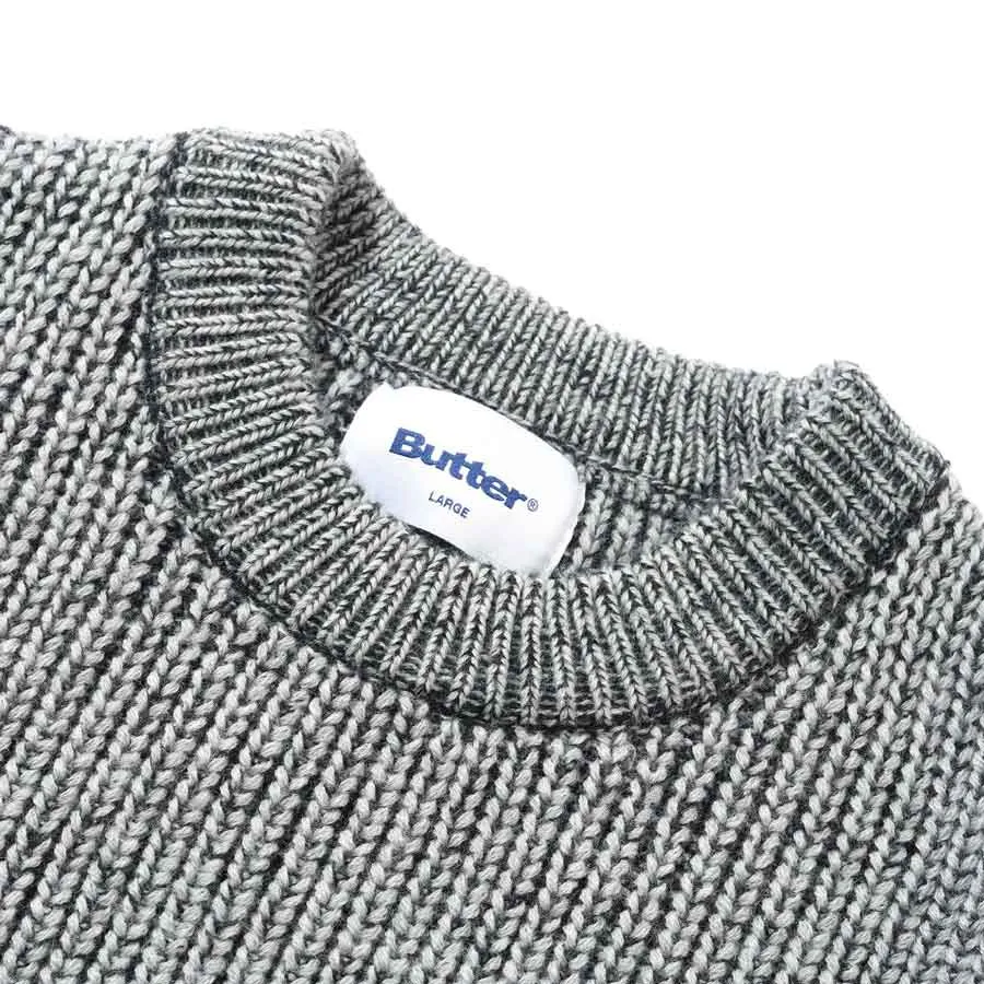 BUTTER DRAIN KNIT SWEATER - GREY