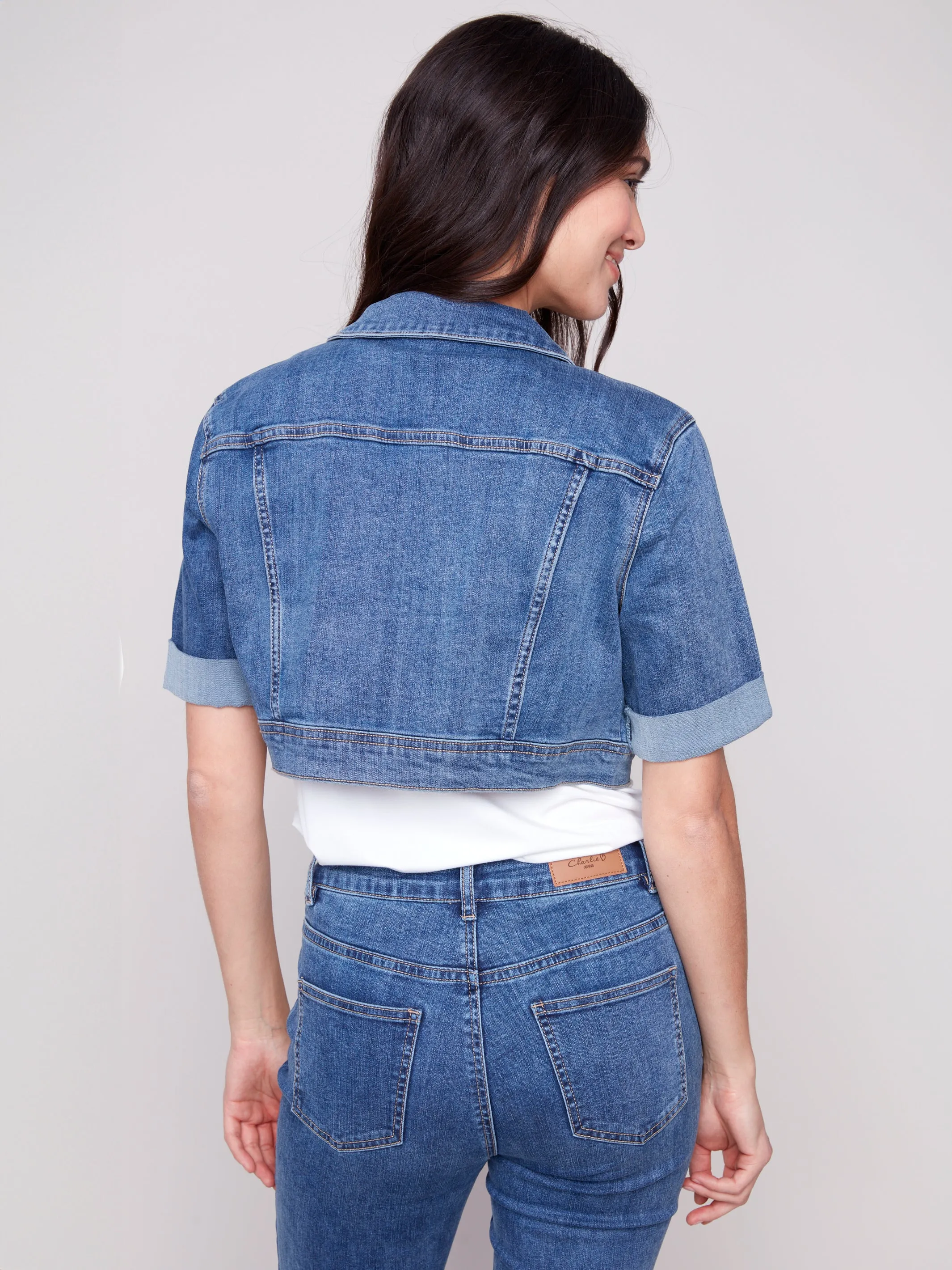 Charlie B Jean Jacket C6112 Medium Blue