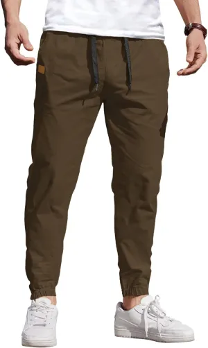 COOFANDY Mens Casual Joggers Pants Elastic Drawstring Chino Cargo Pants Hiking Outdoor Track Sweatpants