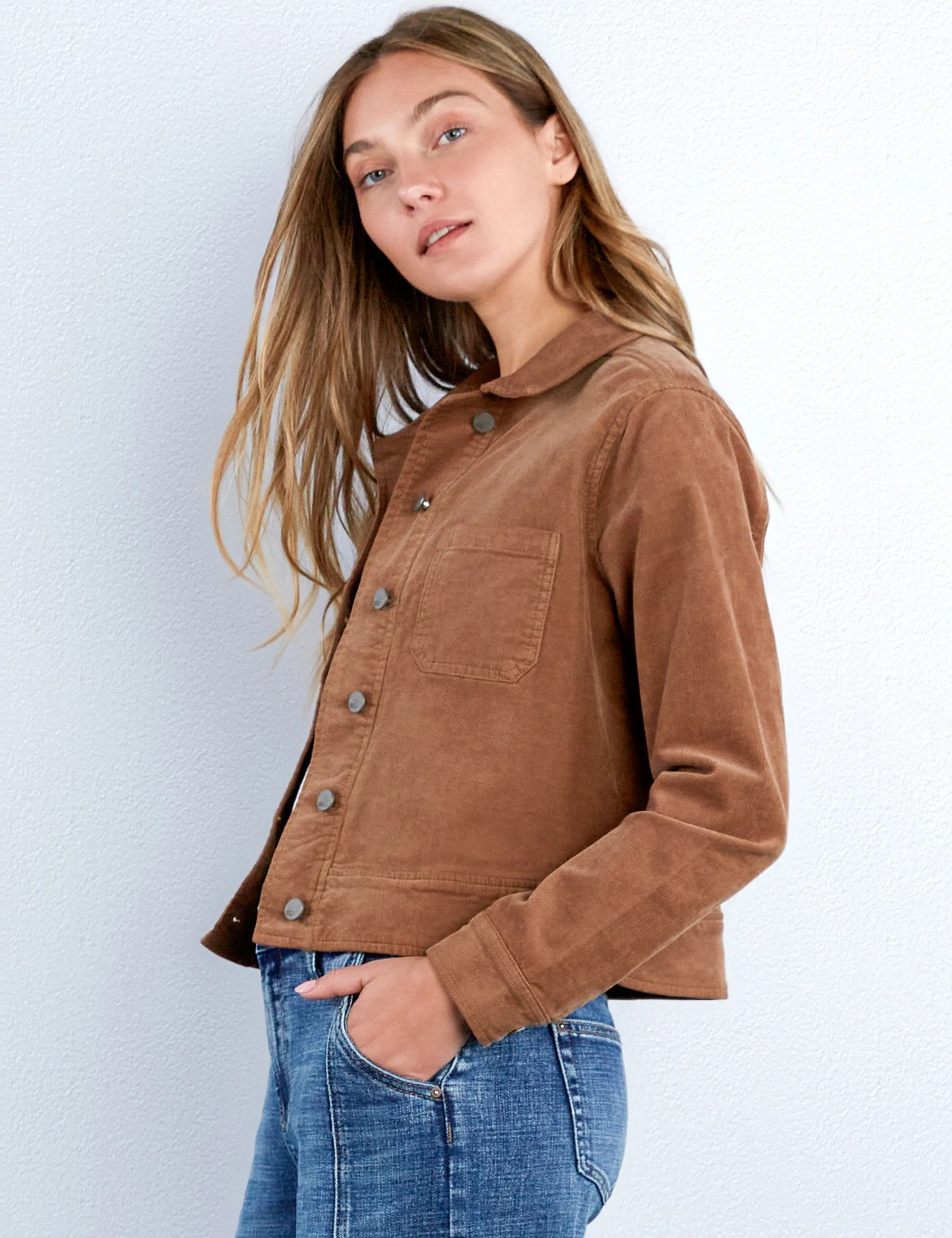 Cropped Cord Jean Jacket