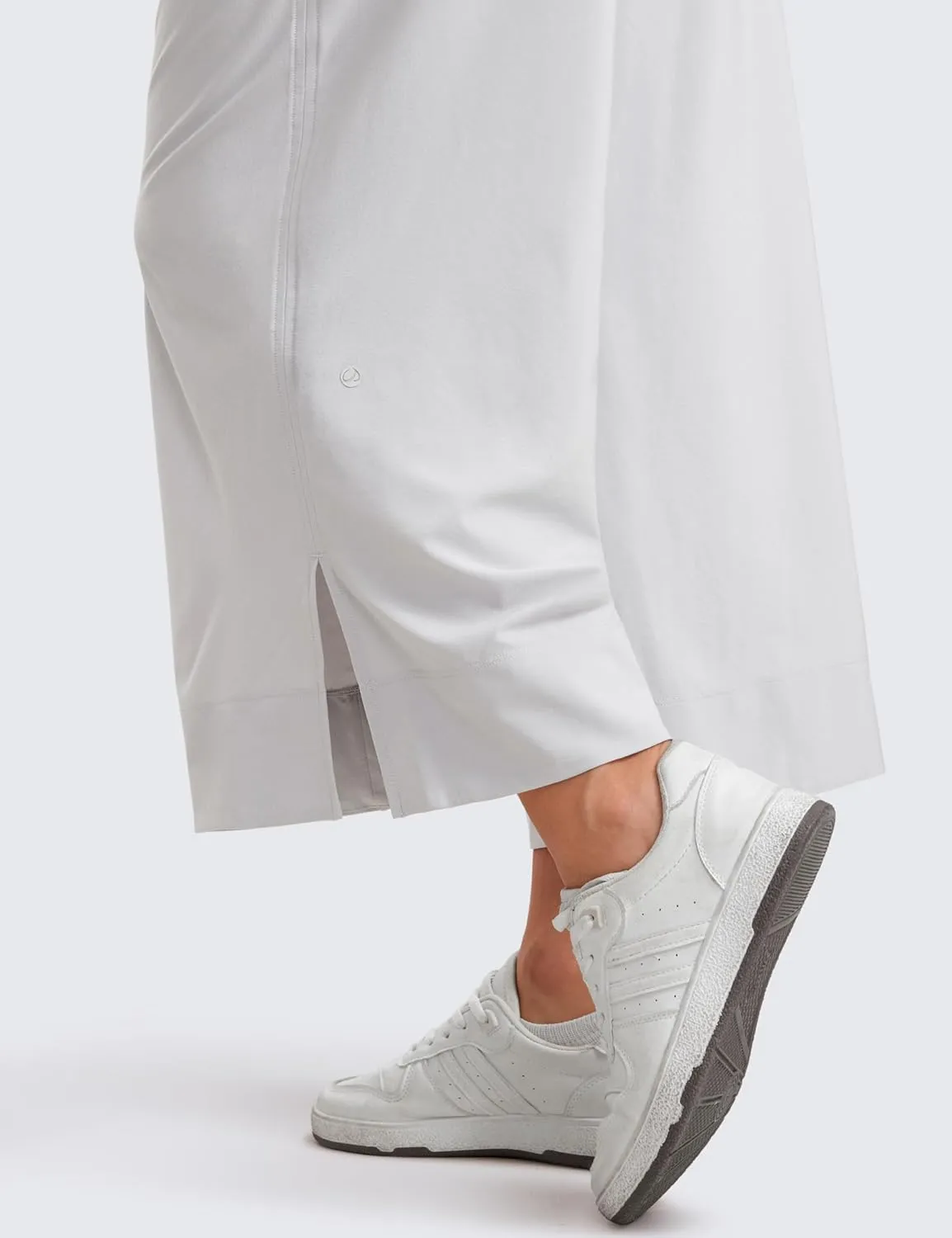 CRZ YOGA Lightweight Wide Leg Cropped Pants for Women 25" High Waisted Loose Casual Lounge Travel Work Sweatpants Summer