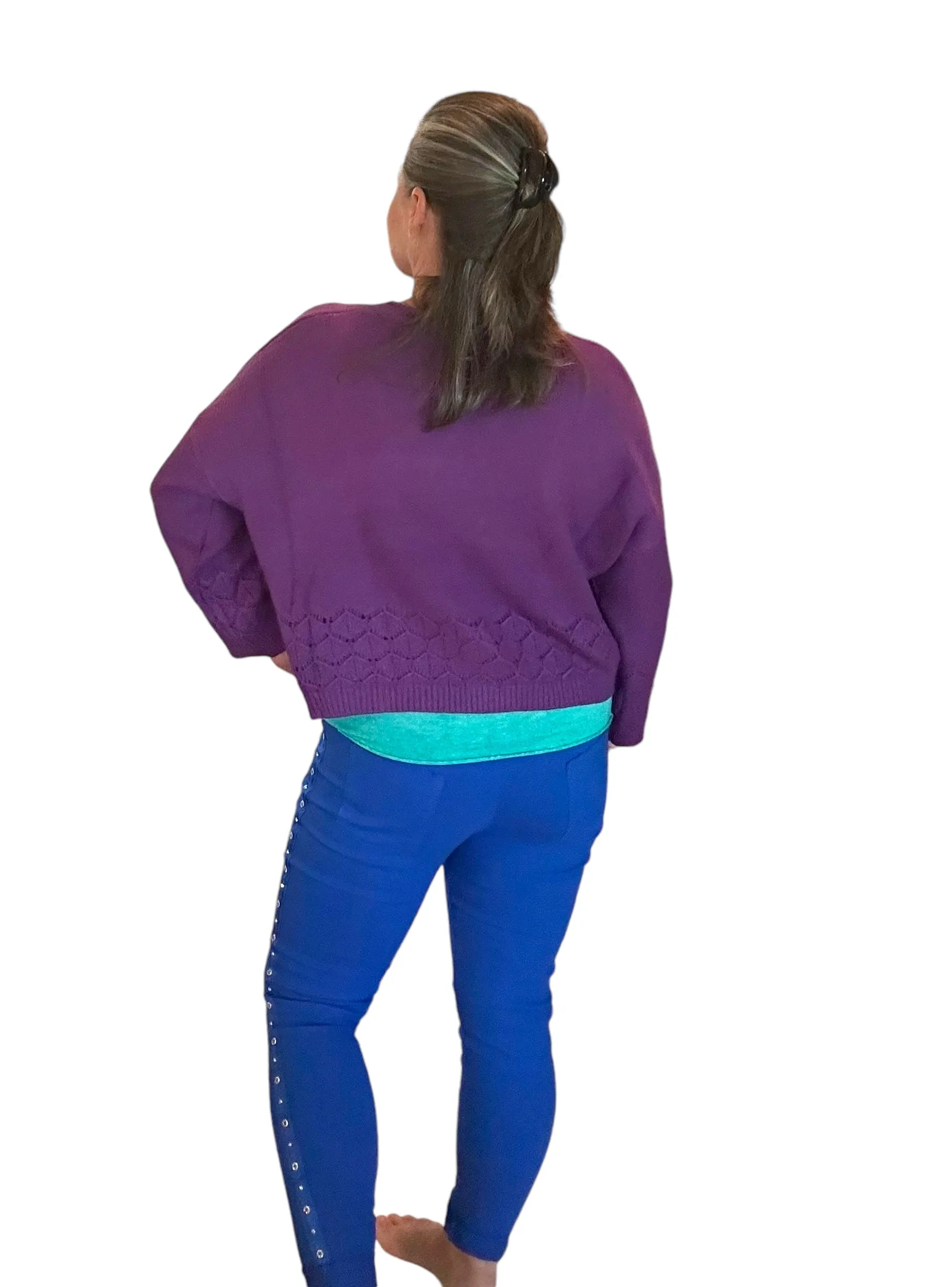 Deep purple soft knit cardigan