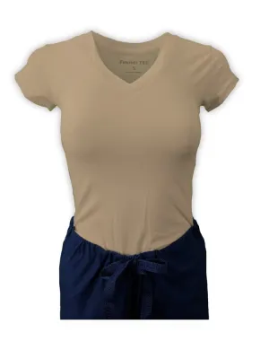 Flexibilitee Women's V-Neck Short Sleeve Tee | Khaki