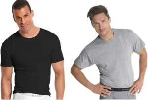 Hanes Men's 4Pack Crew Neck Tagless Black-Grey Undershirts Crewneck T-Shirt M