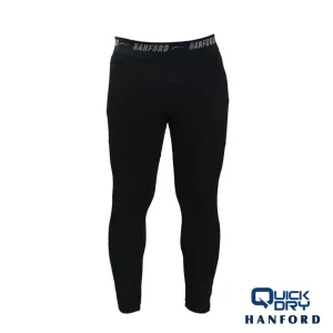 Hanford Athletic Men Pro Cool 2.0 Quick Dry Compression Ankle Length - Black/Blue Line (Single Pack)