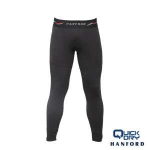 Hanford Athletic Men Pro Cool 2.0 Quick Dry Compression Ankle Length - Black/Red Line (Single Pack)