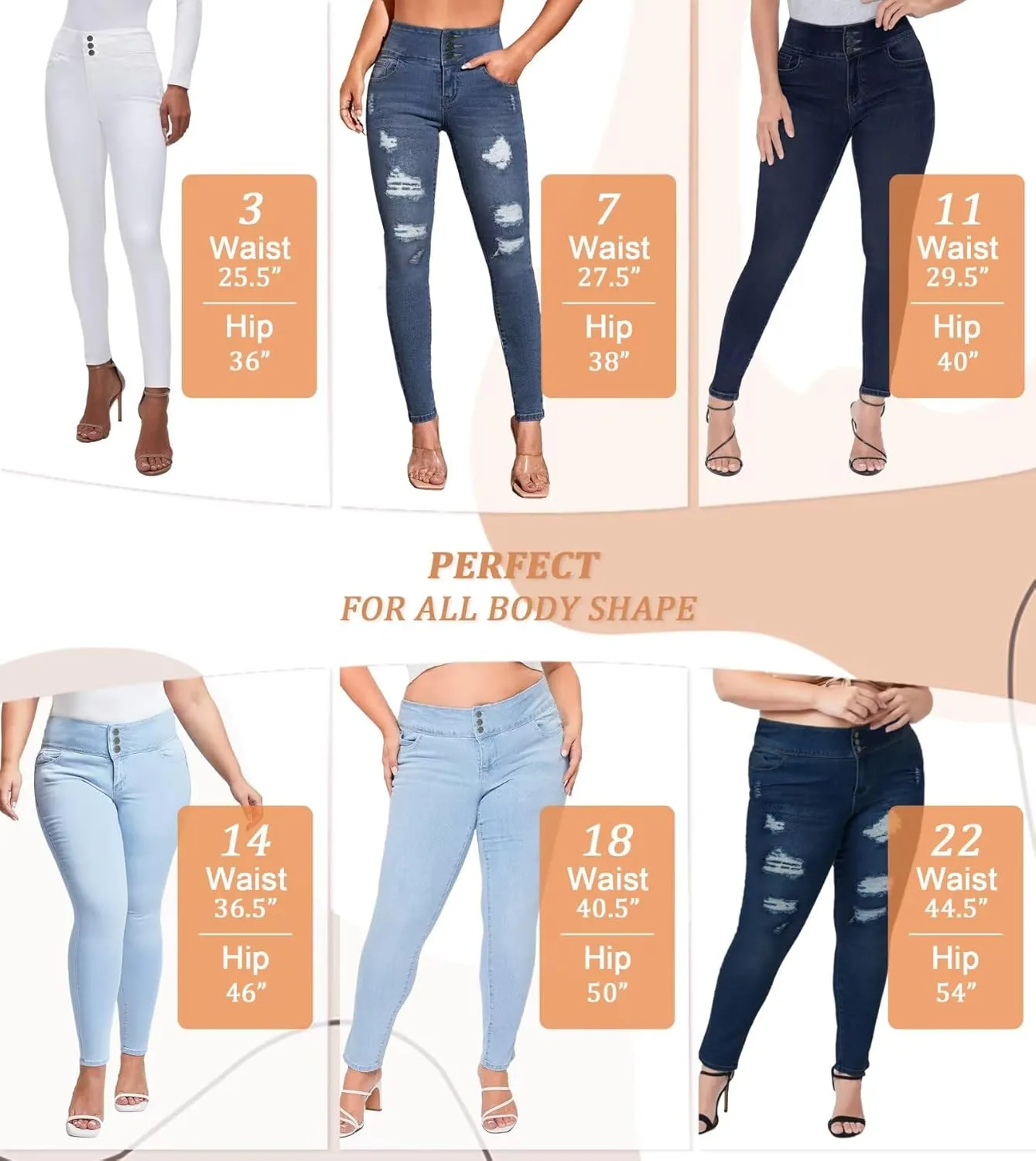 Hybrid & Company Women's Butt Lift Skinny High Waisted V3 Super Comfy Stretch Denim Pants