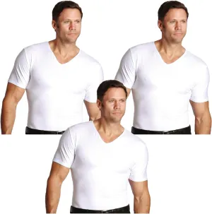 Insta Slim 3 Pack V-Neck, Look Up to 5 Inches Slimmer Instantly, Black