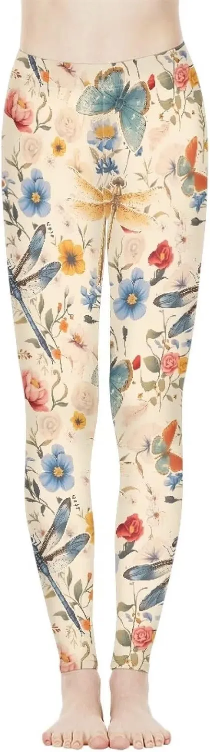 Irisjudy Christmas Elk Leggings for Women Thanksgiving Pumpkin High Waist Tummy Control Legging Purple Bat Running Yoga Pants