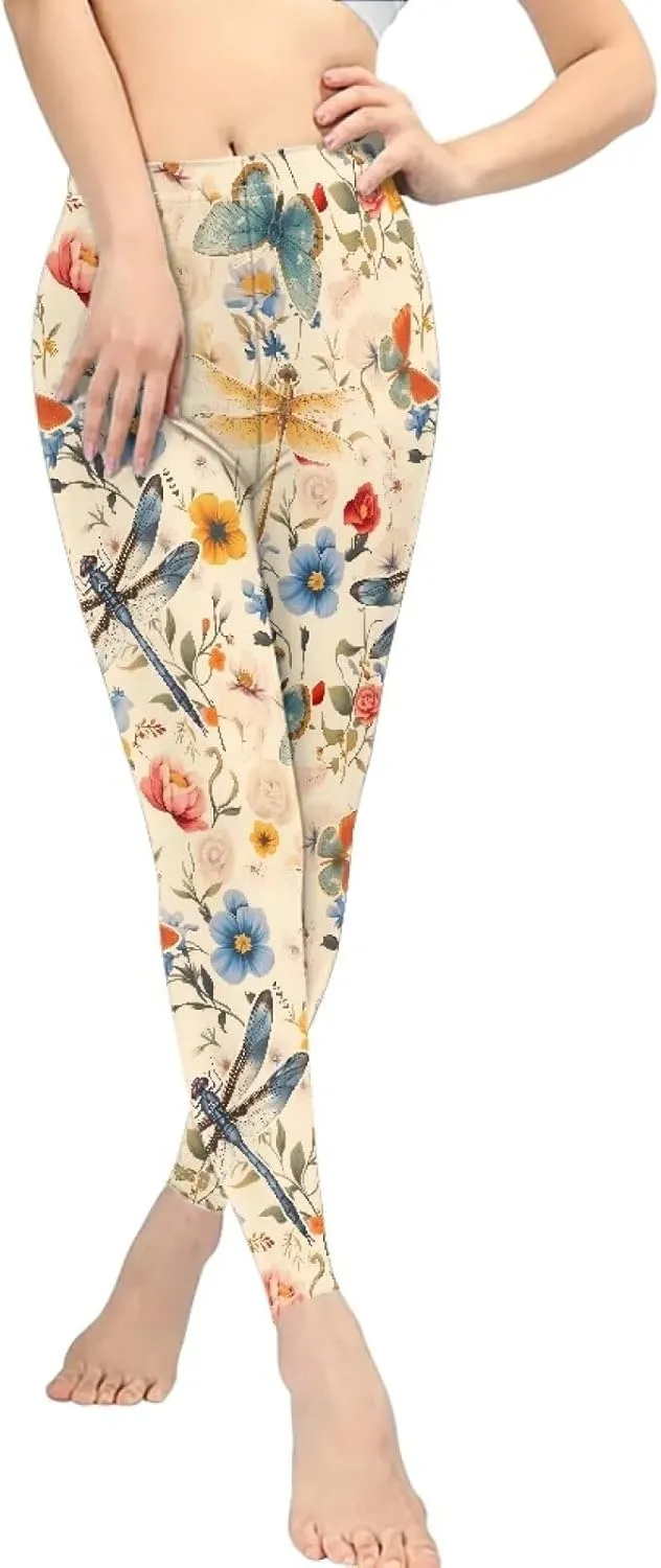 Irisjudy Christmas Elk Leggings for Women Thanksgiving Pumpkin High Waist Tummy Control Legging Purple Bat Running Yoga Pants