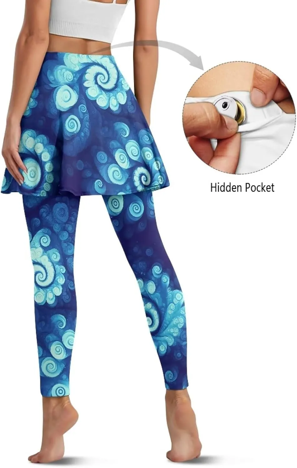 Irisjudy Women's Sports Yoga Skirts Leggings Funny Funny Golf Print Tennis Pants Skirted Paint Splash for Running Plus Size