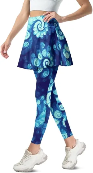 Irisjudy Women's Sports Yoga Skirts Leggings Funny Funny Golf Print Tennis Pants Skirted Paint Splash for Running Plus Size