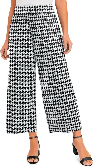Jessica London Women's Plus Size Stretch Knit Wide Leg Crop Pant