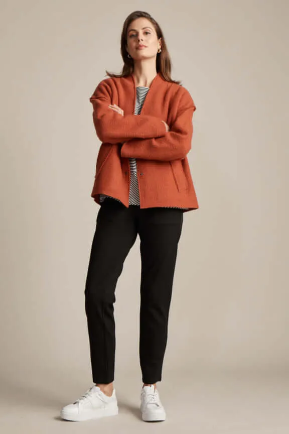 Marco Polo Boiled Wool Jacket in Rust