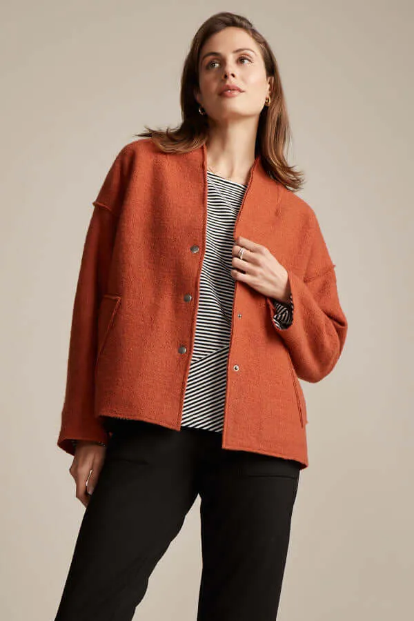 Marco Polo Boiled Wool Jacket in Rust