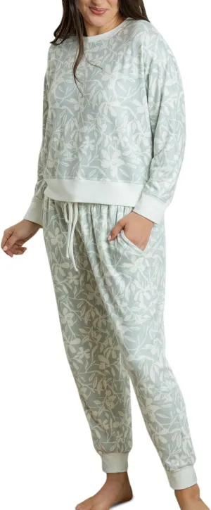 Mary Square Women's Casual Loungewear Outfit, Sophie Style Pullover and Pant Set, LuxSoft Fabric Heartfelt Grey, Large