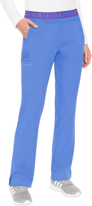 Med Couture Women's Yoga Pull-On Pant with 7 Pockets Ultra-Soft Rib-Knit Waistband and 2-Way Stretch Technology - MC7739