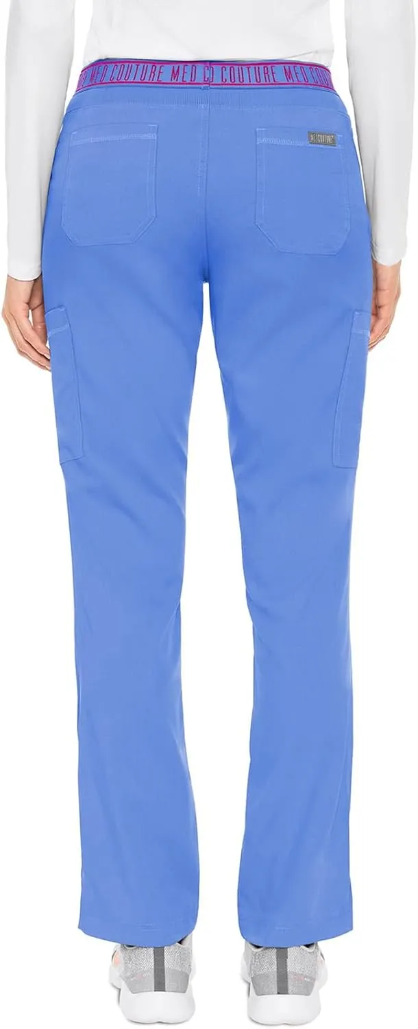 Med Couture Women's Yoga Pull-On Pant with 7 Pockets Ultra-Soft Rib-Knit Waistband and 2-Way Stretch Technology - MC7739