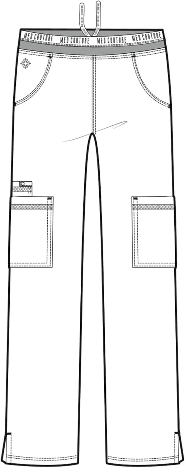 Med Couture Women's Yoga Pull-On Pant with 7 Pockets Ultra-Soft Rib-Knit Waistband and 2-Way Stretch Technology - MC7739
