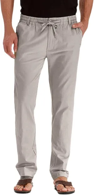 Mens Casual Pants, Elastic Waist and Zip Fly with Adjustable Internal Drawstring Custom Fit for Men Workout Pants