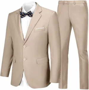Mens Suits Slim Fit Prom Homecoming Suit for Men Wedding Business Tux Outfit 2 Piece Suit Jacket Blazer Pants Set