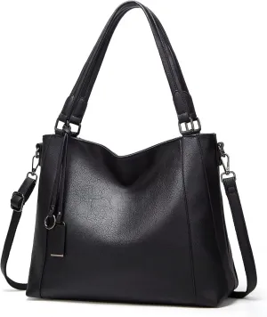 Mudono Shoulder Bag for Women Vintage PU Leather Crossbody Purse Waterproof Tote Work Bag Large Travel Top Handle Satchel