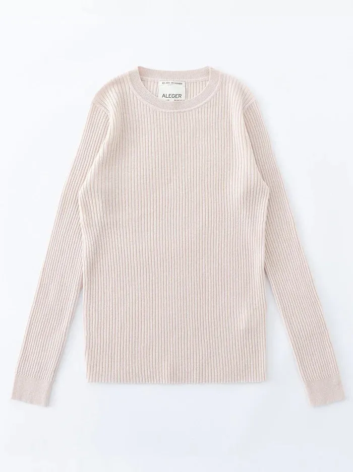 N.31 Cashmere Blend New Skinny Rib Crew Light shell
