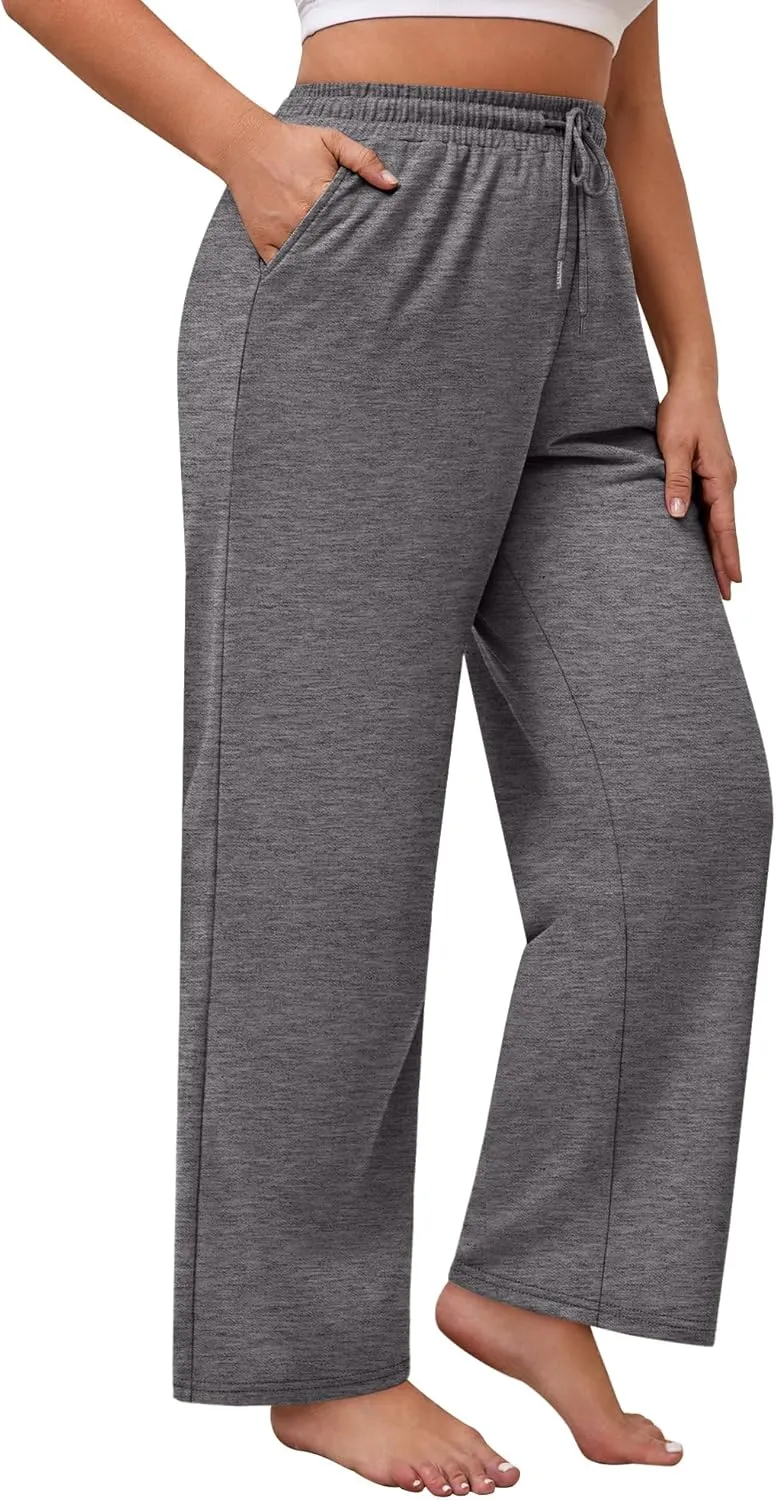 Neer 3 Pack Women's Plus Size Sweatpants Wide Leg Cargo Lounge Pants High Waist Ladies' Slacks Drawstring Jogger with Pockets