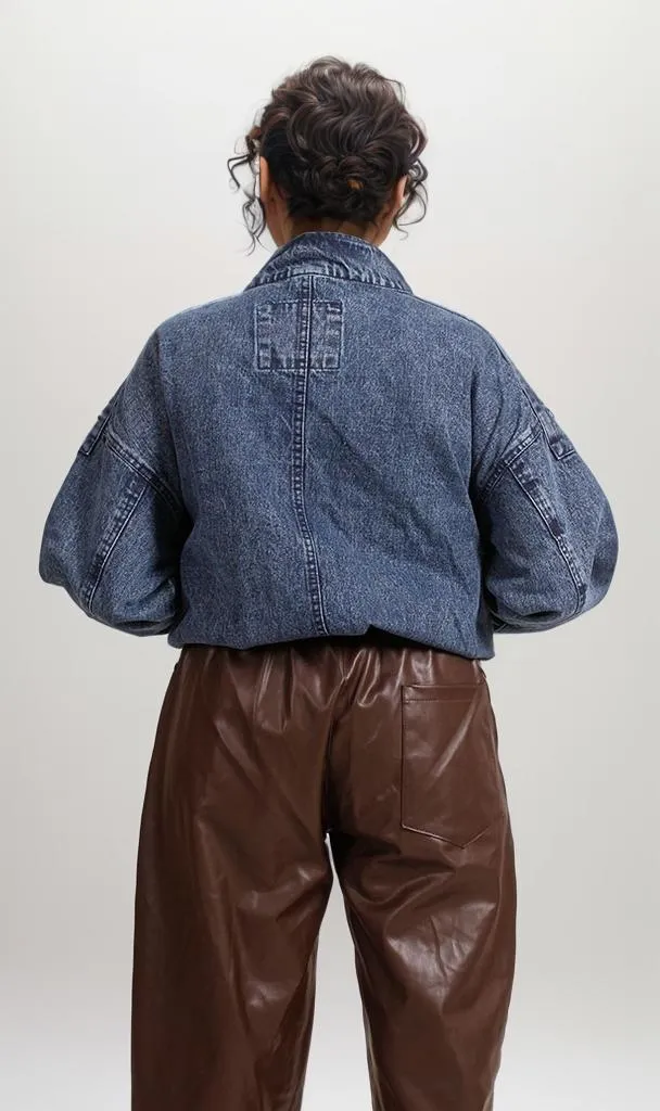 O202279 -Denim Cropped Jacket - Blue