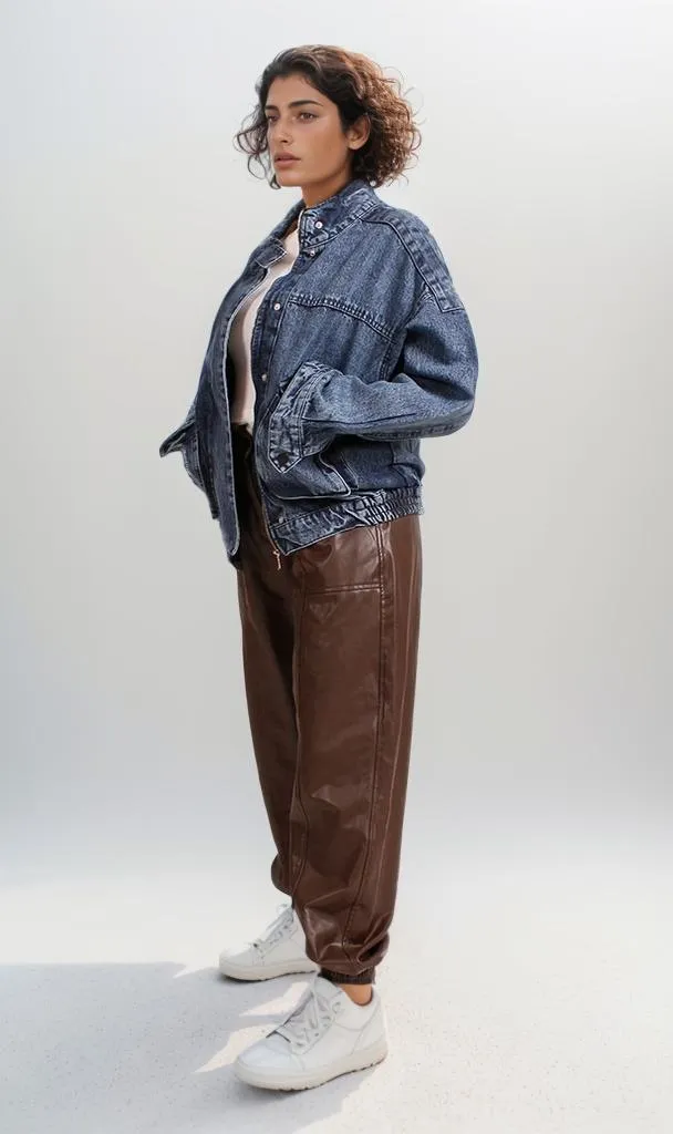 O202279 -Denim Cropped Jacket - Blue