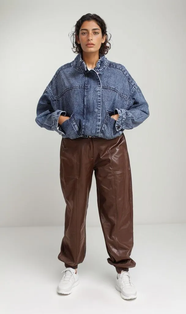 O202279 -Denim Cropped Jacket - Blue