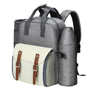Picnic Basket Backpack - 4 Person - Grey