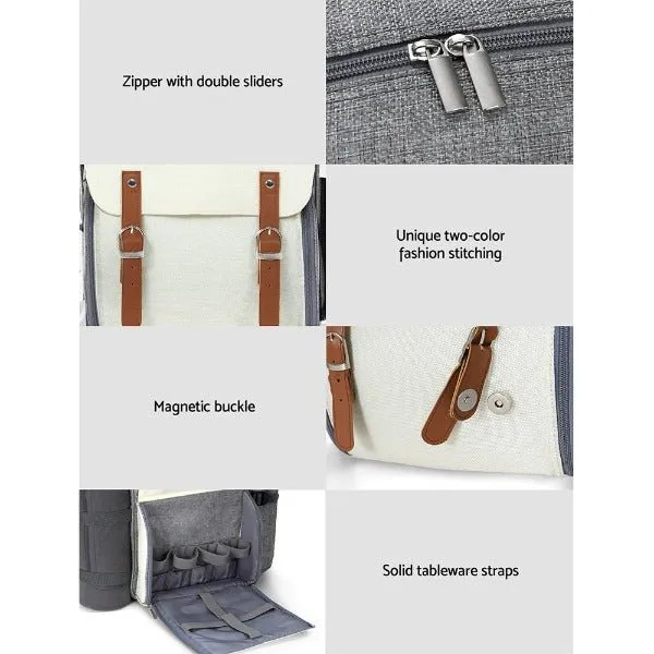 Picnic Basket Backpack - 4 Person - Grey