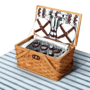 Picnic Basket With Insulated Cooler Bag - 4 Person