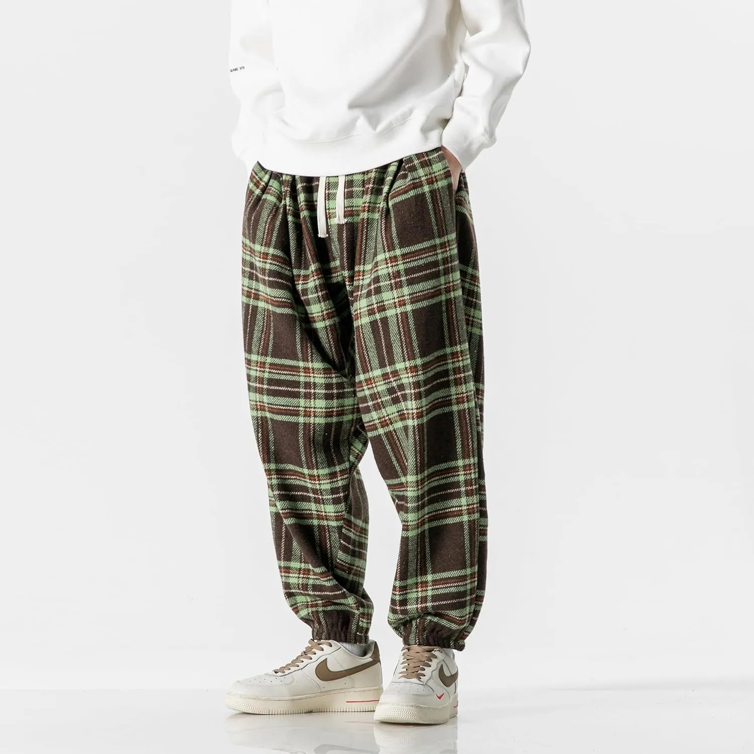 PRIJOUHE Men's Joggers Sweatpants Casual Wide Leg Jogger Pants Lightweight Sweat Pants with Pockets
