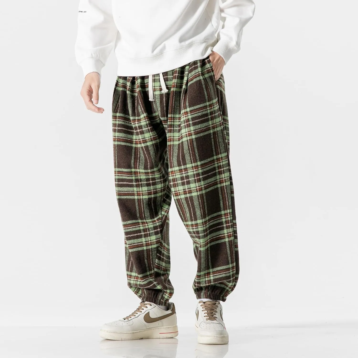PRIJOUHE Men's Joggers Sweatpants Casual Wide Leg Jogger Pants Lightweight Sweat Pants with Pockets