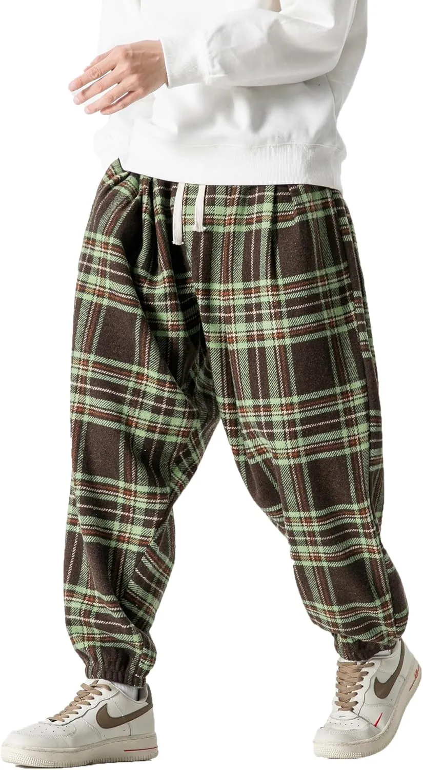 PRIJOUHE Men's Joggers Sweatpants Casual Wide Leg Jogger Pants Lightweight Sweat Pants with Pockets