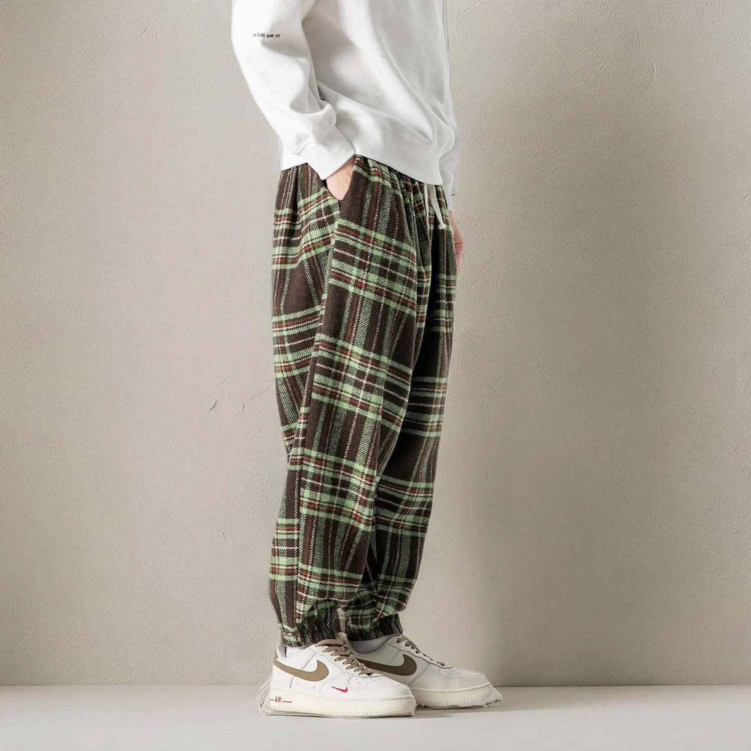 PRIJOUHE Men's Joggers Sweatpants Casual Wide Leg Jogger Pants Lightweight Sweat Pants with Pockets