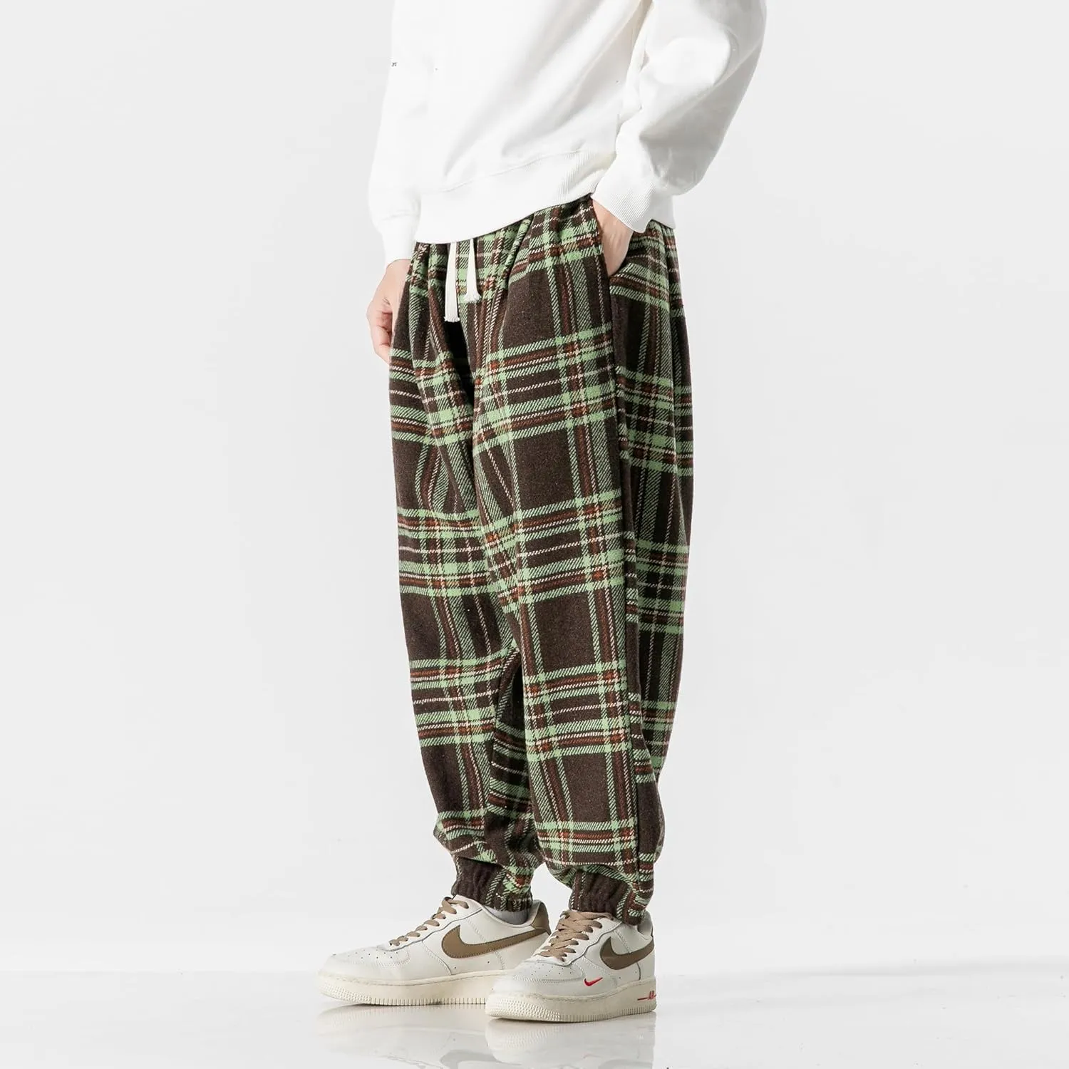 PRIJOUHE Men's Joggers Sweatpants Casual Wide Leg Jogger Pants Lightweight Sweat Pants with Pockets