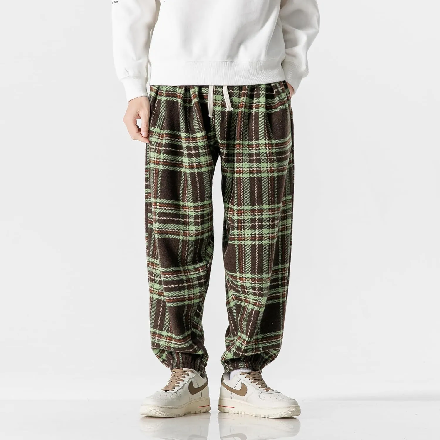 PRIJOUHE Men's Joggers Sweatpants Casual Wide Leg Jogger Pants Lightweight Sweat Pants with Pockets