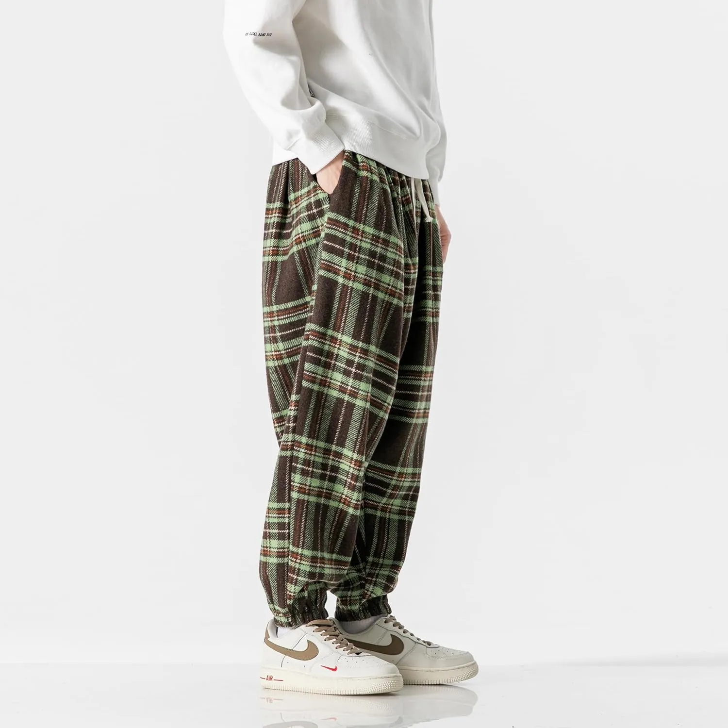 PRIJOUHE Men's Joggers Sweatpants Casual Wide Leg Jogger Pants Lightweight Sweat Pants with Pockets