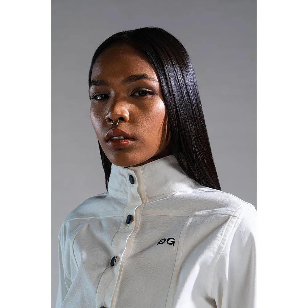 PRIMAL GRAY White Organic Cotton Cropped Summer Jacket
